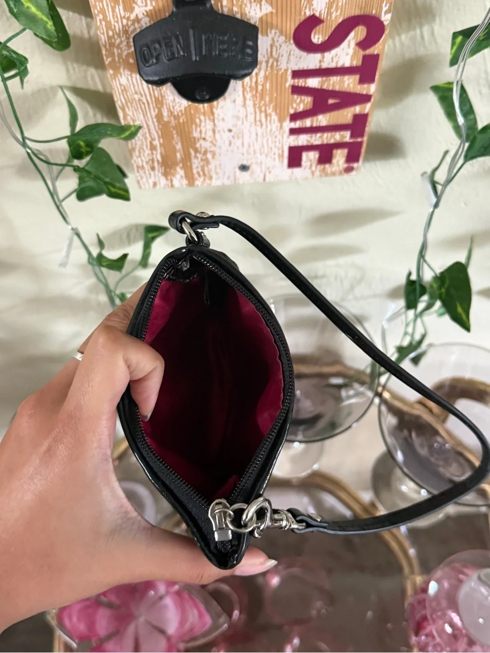 Coach Black Signature Wristlet Coin Pouch